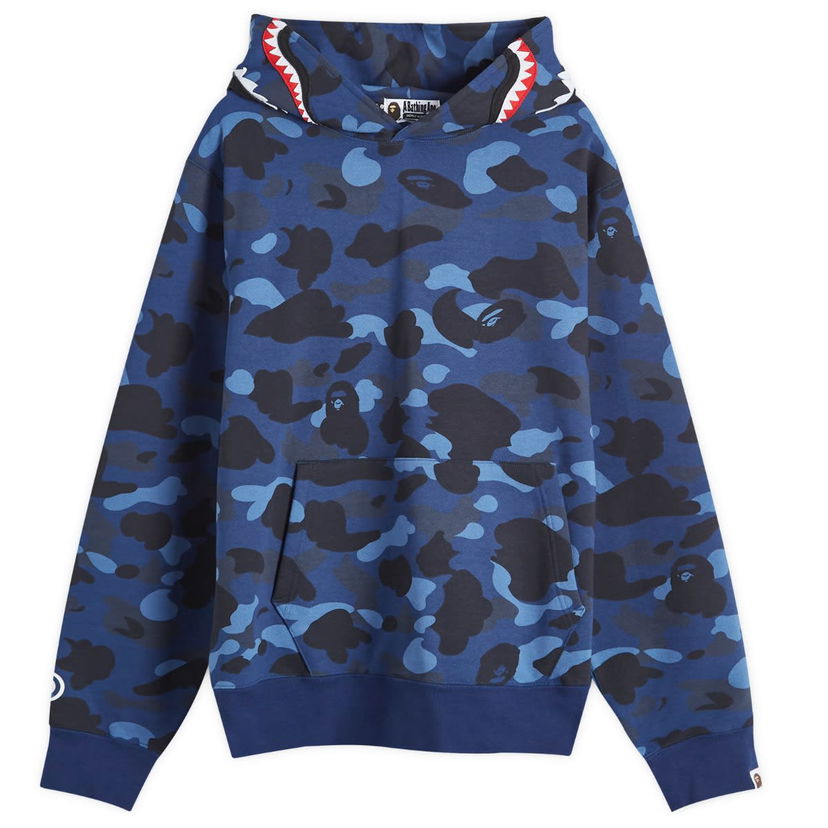 Pulover BAPE A Bathing Ape Colour Camo Shark Pullover Hoodie Mornarica | 001PPK301002M-NVY