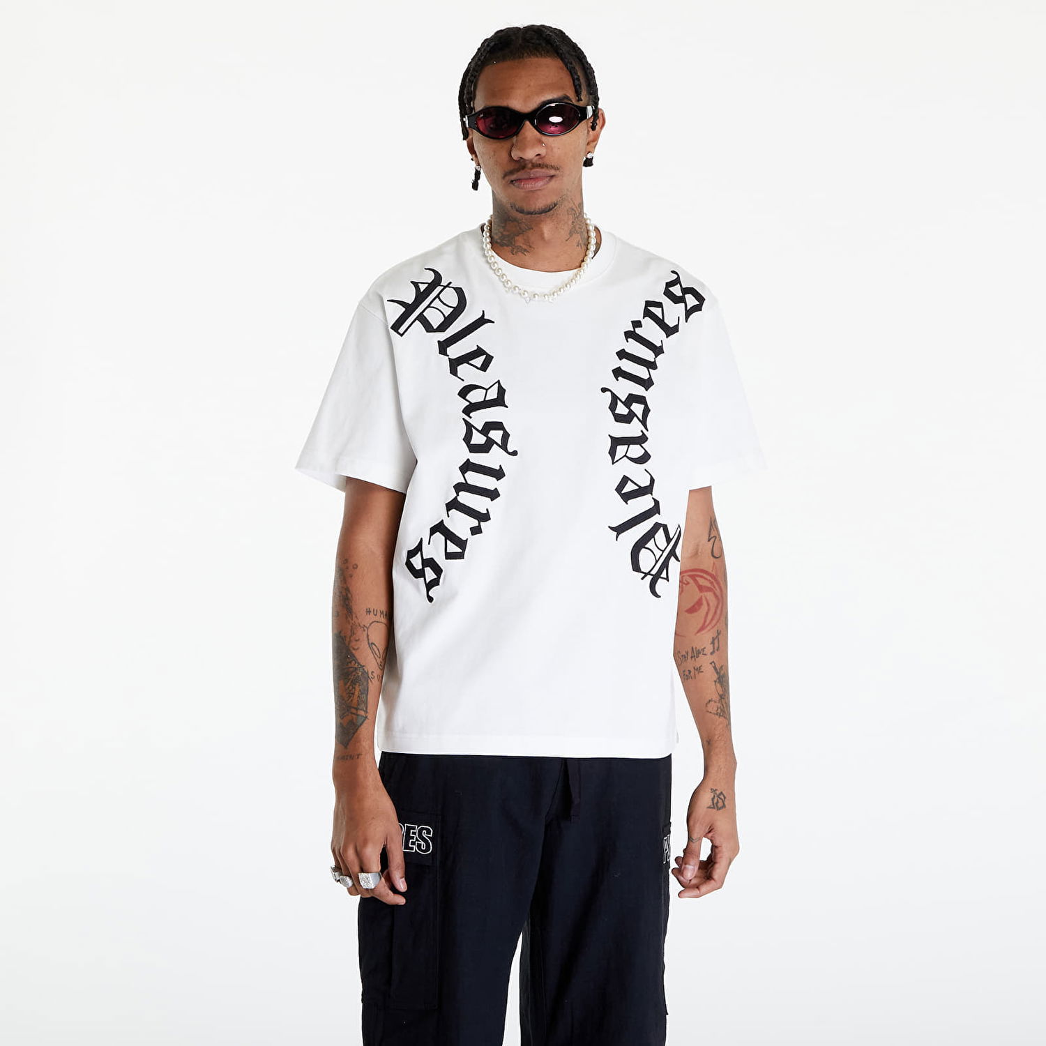 Majica Pleasures Harness Heavyweight T-Shirt Bela | P24SP010 WHITE, 0