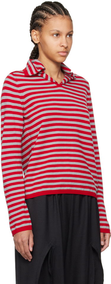 Pleteni pulover Comme des Garçons Comme des Garçons Girl Striped Sweater Rdeča | NM-N002-051, 1