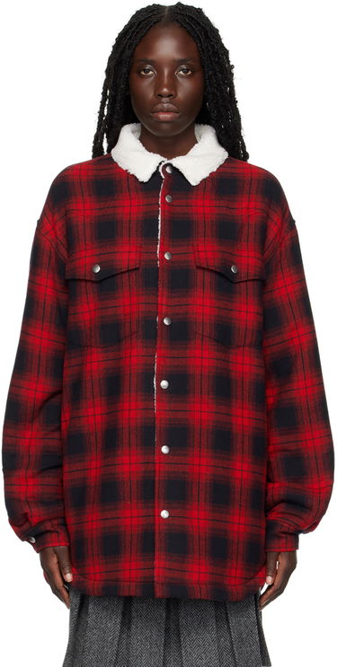 Srajce We11done We11done Check Sherpa Collar Jacket Rdeča | WD-SH3-22-141-U-RD, 0
