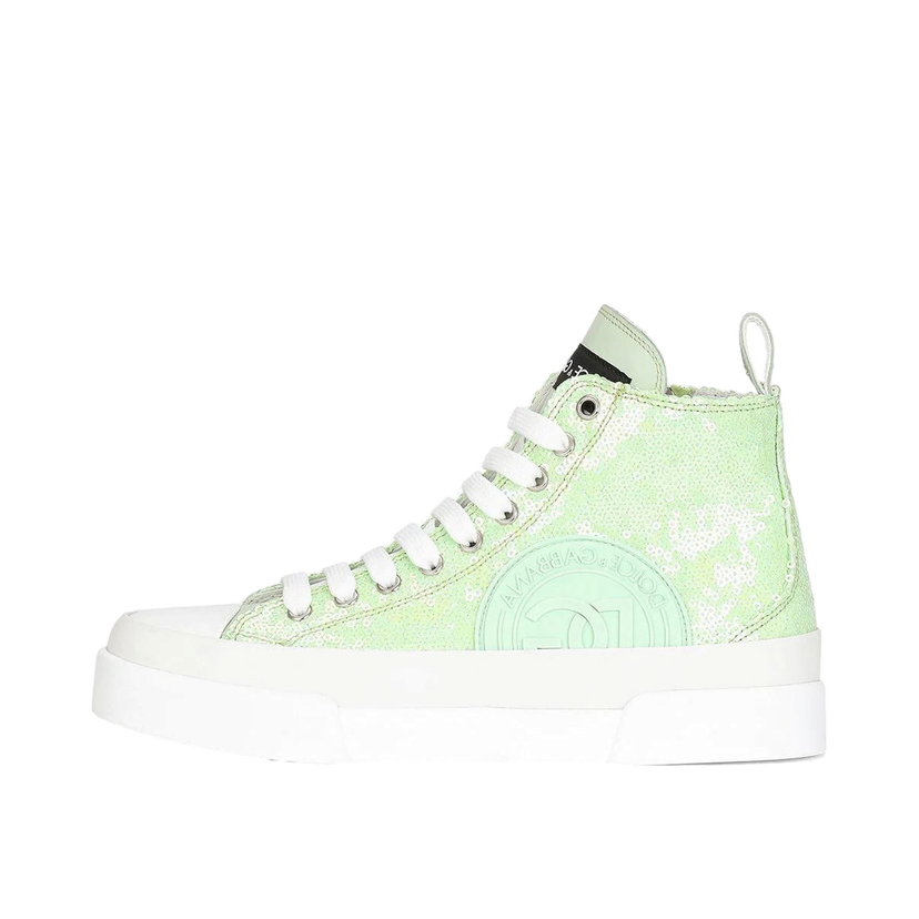 Superge in čevlji Dolce & Gabbana Portofino High Top Sequin Lime Green W Zelena | CK1887AQ273