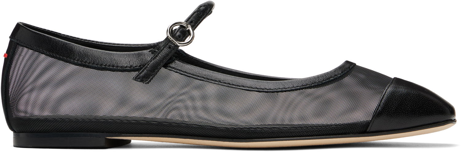 Oblačila Aeyde Aeyde Uma Mesh Toe-Cap Ballerina Flats Črna | A11-FL-RKLS08FL181-SS25-800-007, 0