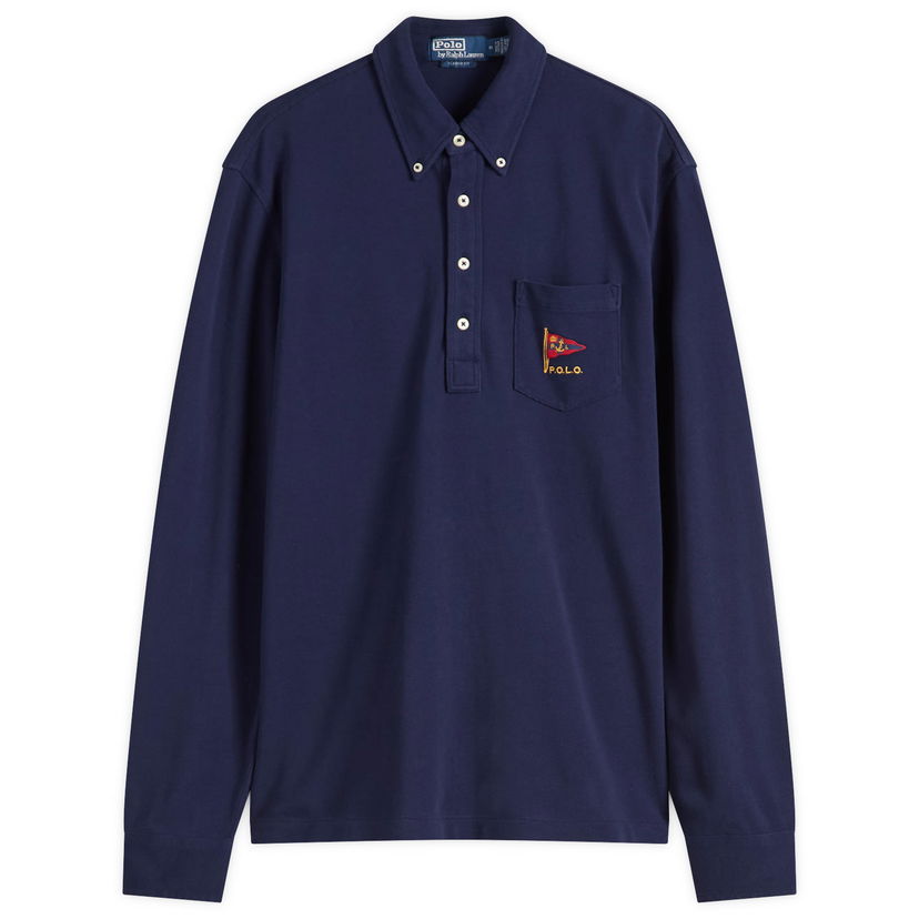 Polo majica Polo by Ralph Lauren Classic Fit Long Sleeve Polo Shirt, Size Large Mornarica | 710964548002