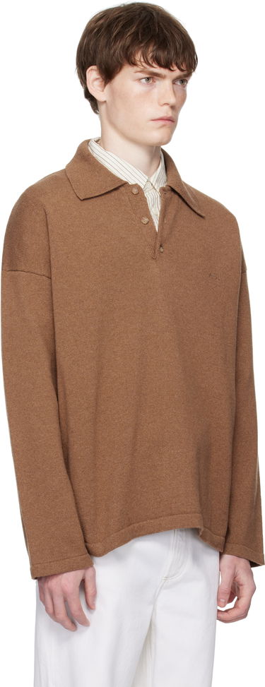 Pleteni pulover A.P.C. A.P.C. Manuel Knit Polo Rjava | WOASB-H23454, 1