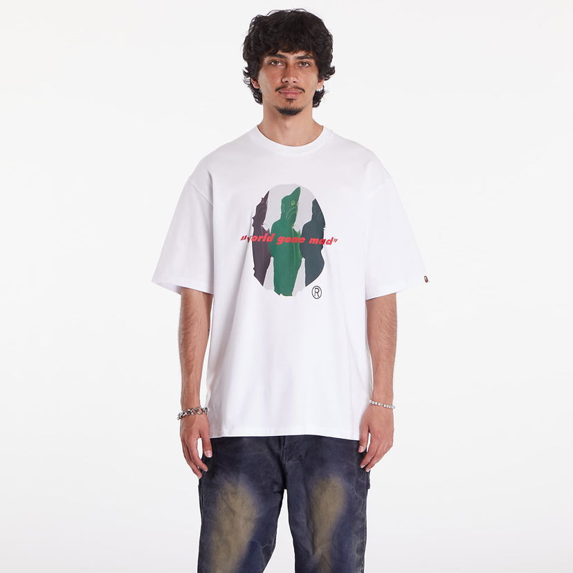 Majica BAPE A BATHING APE Shark Shinji Ape Head Relaxed Fit Tee Bela | 001TEK301328MWHT