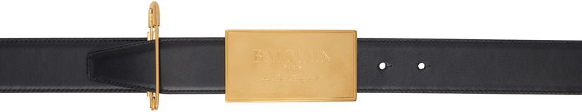 Pasovi Balmain Balmain Safety Pin Leather Belt Črna | EN1WJ167LSLX