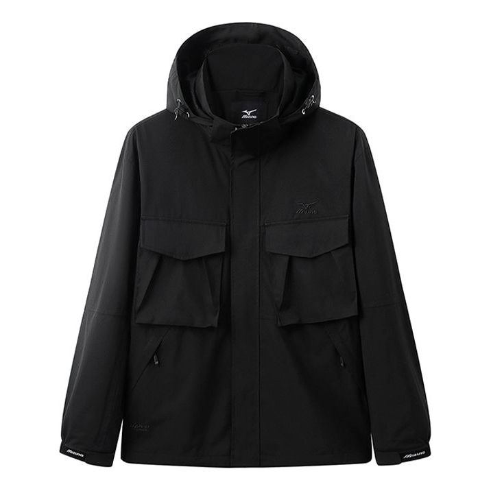 Vetrovka Mizuno Waterproof Logo Jacket Črna | A2CE3110