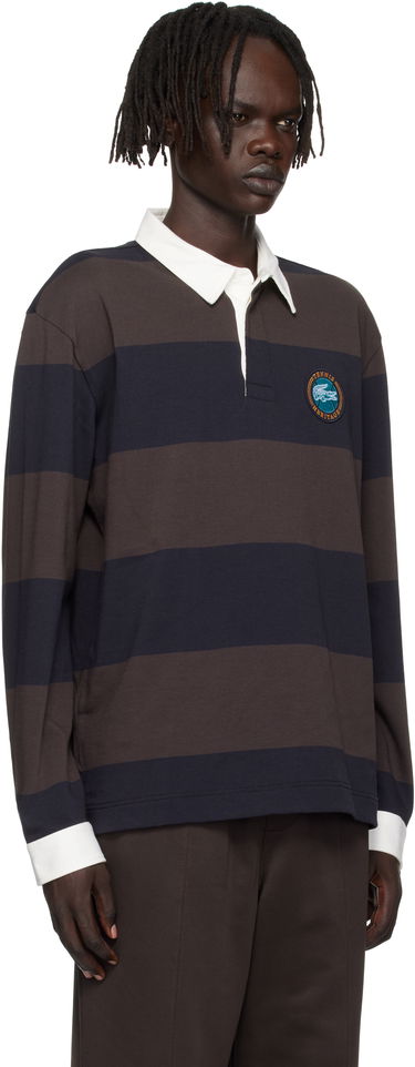 Polo majica Lacoste Lacoste Relaxed Fit Striped Rugby Polo Rjava | KH5916_6IY, 1