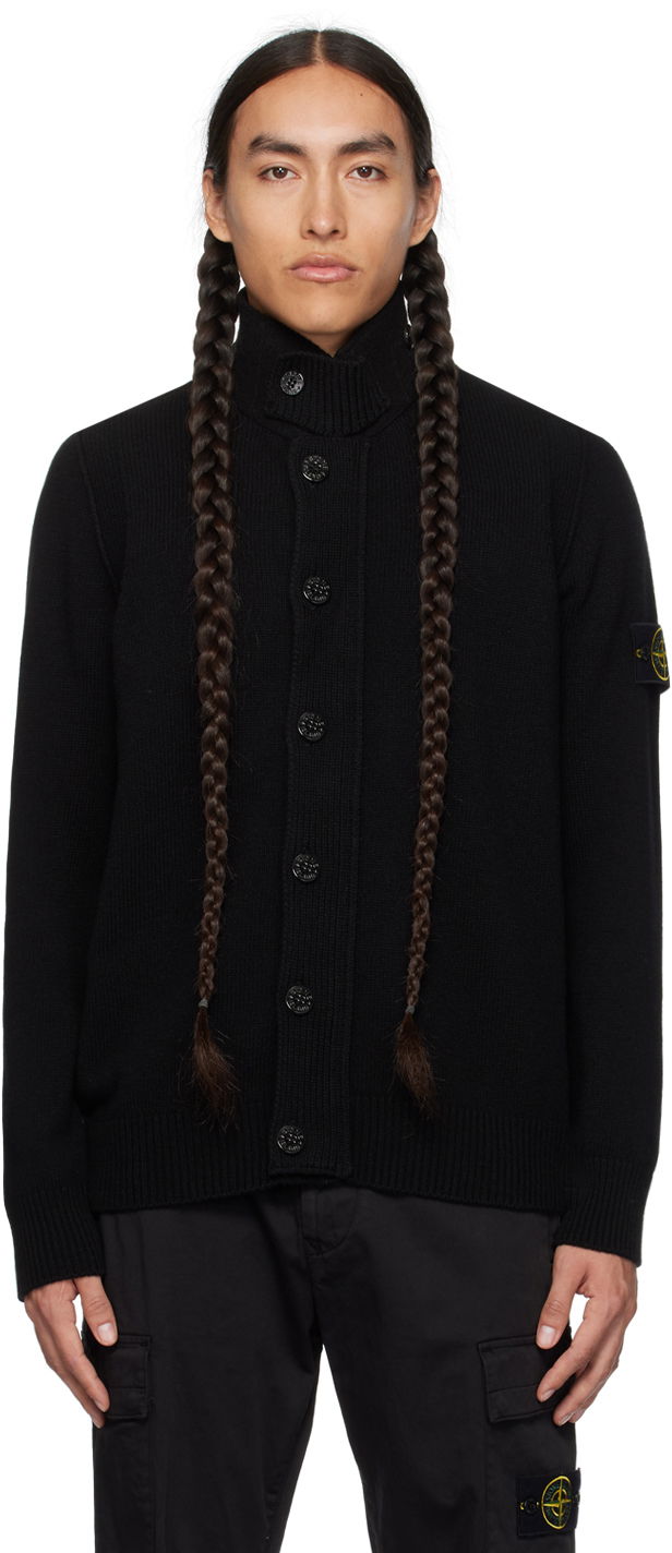 Pleteni pulover Stone Island Patch Črna | 7915547A3, 0