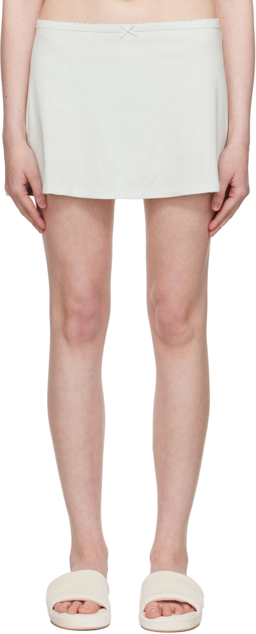 Krila SKIMS SKIMS Drop Needle Pointelle Miniskirt Zelena | SK-SKT-8968W