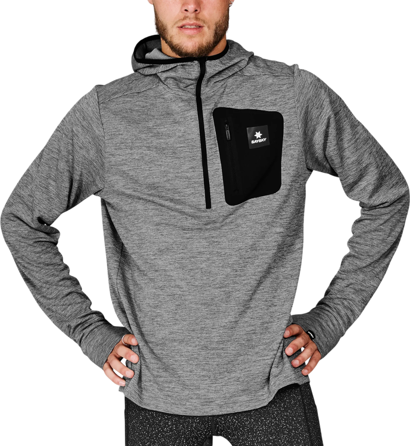 Pulover Saysky Saysky Pace Half Zip Hoodie Siva | mmrho01c6003