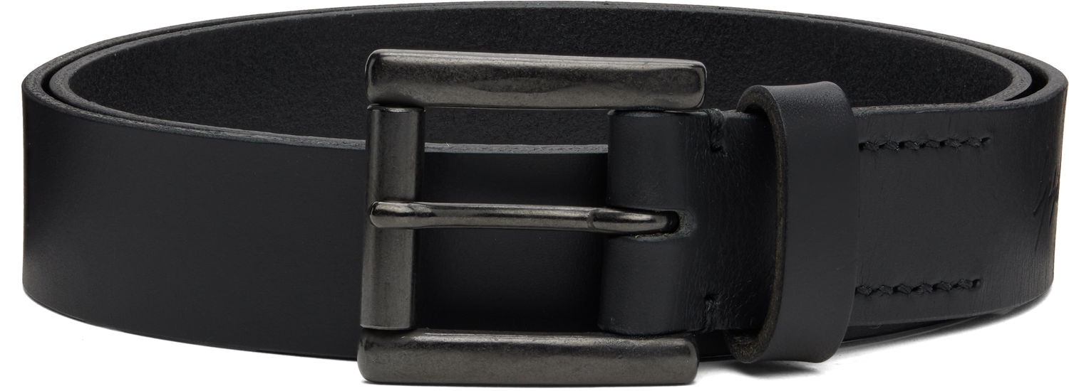 Pasovi Yohji Yamamoto YOHJI YAMAMOTO Soft Leather Plain Belt 30mm Črna | HL-F01-766, 0