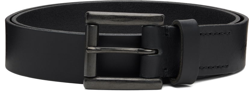 Pasovi Yohji Yamamoto YOHJI YAMAMOTO Soft Leather Plain Belt 30mm Črna | HL-F01-766