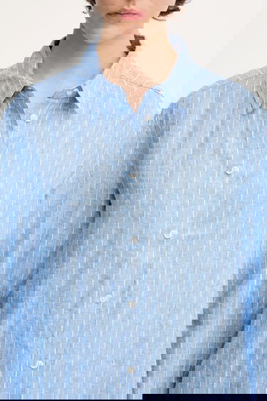 Srajce Samsoe Samsoe Samsoe Samsoe SANOT Relaxed Linen Shirt Modra | F25100015, 3
