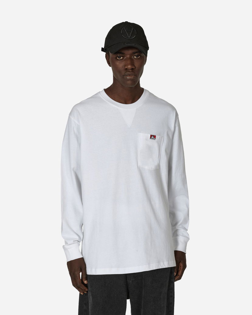 Majica Ben Davis Classic Label Pocket Long Sleeve Tee Bela | BEN930 001
