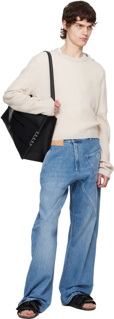 Pleteni pulover JW Anderson JW Anderson Cropped Button Trim Sweater Bež | KW1324-YN0411, 3