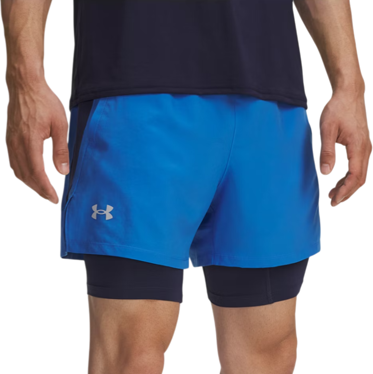 Kratke hlače Under Armour UA Launch 5" 2-in-1 Running Shorts Modra | 1382640-402, 0