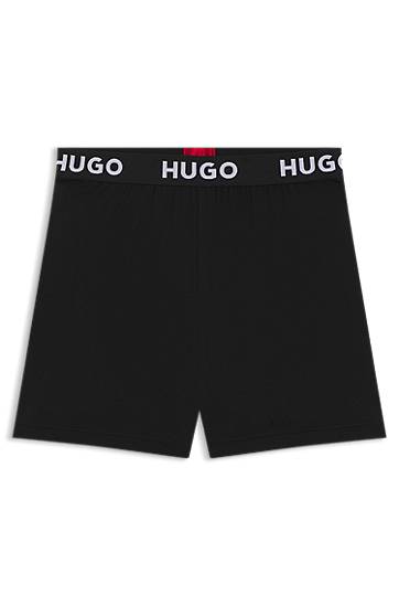 Boksarice BOSS HUGO Stretch Jersey Shorts with Logo Waistband Črna | 50490704