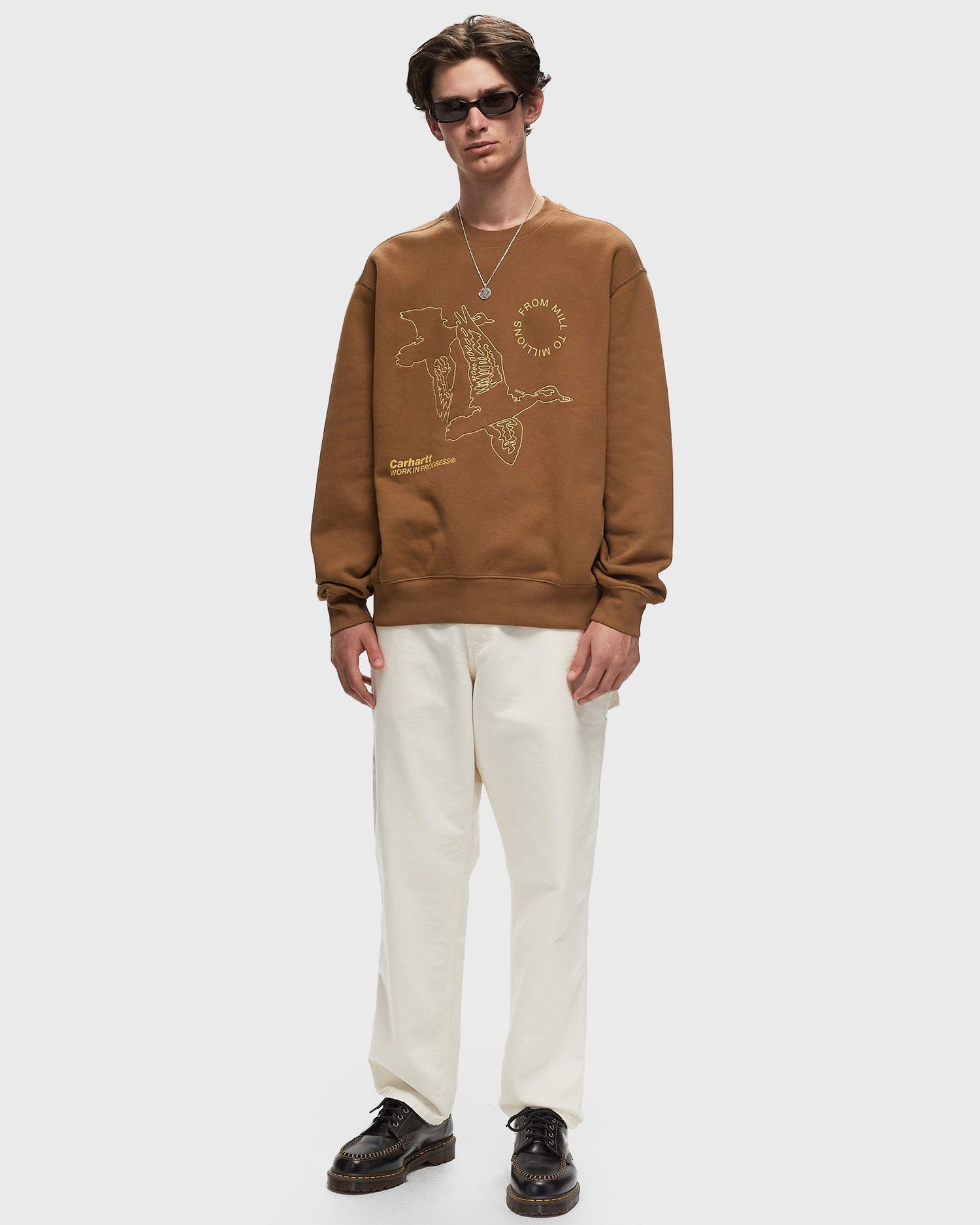 Pulover Carhartt WIP Flying Ducks Sweat Rjava | I033938-HZ.XX, 1