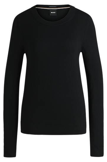 Pleteni pulover BOSS BOSS Merino Wool Crew-Neck Sweater Črna | 50492551