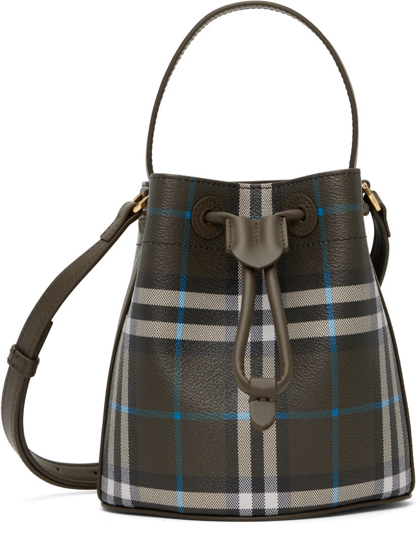 Torbica Burberry Burberry Mini Check Bucket Bag Zelena | 8108303