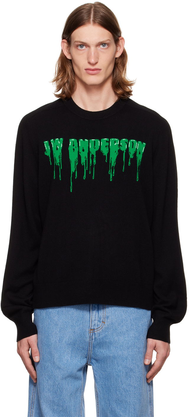 Pleteni pulover JW Anderson Slime Crewneck Sweatshirt Črna | KW0726-YN0200