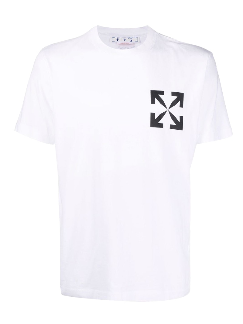 Majica Off-White Arrows Print T-Shirt White/Black Bela | OMAA027C99JER0020110