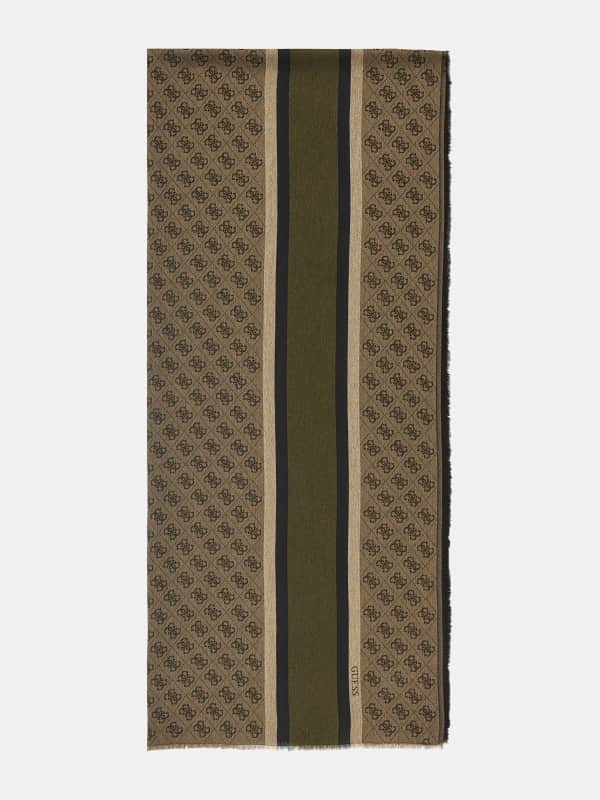 Šala GUESS Logo Patterned Woven Scarf Zelena | AM9492POL03