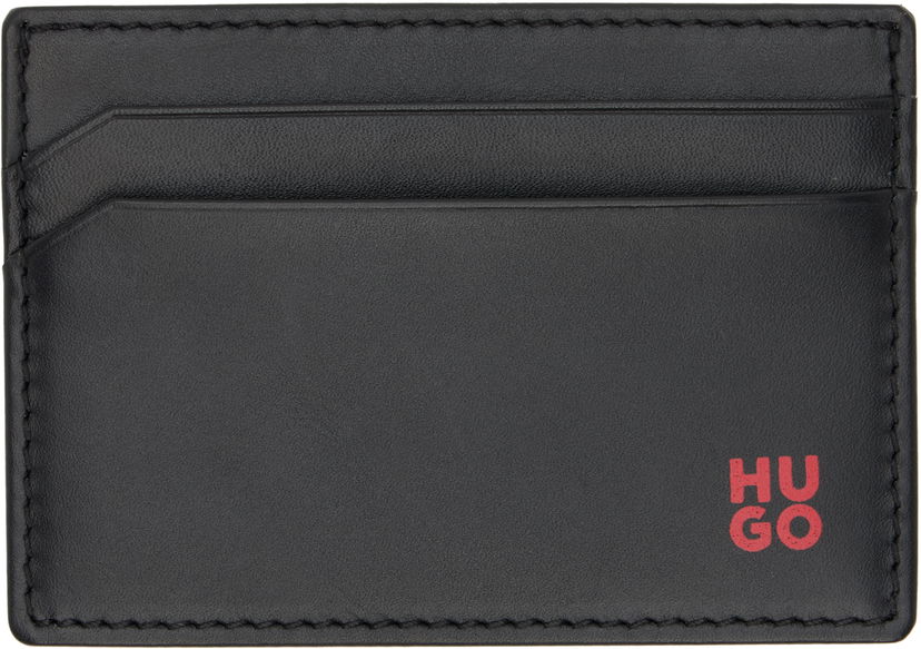 Denarnica BOSS Leather Card Holder Črna | 50546145
