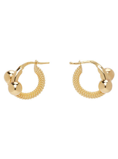 Uhani Bottega Veneta Intreccio Hoop Earrings Bež | 732124 VAHU0