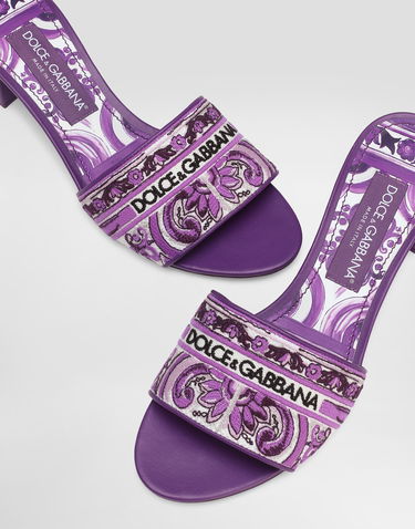 Modni dodatki Dolce & Gabbana Dolce & Gabbana Embroidered Slides Lila | CR1748AV804I03TN, 3