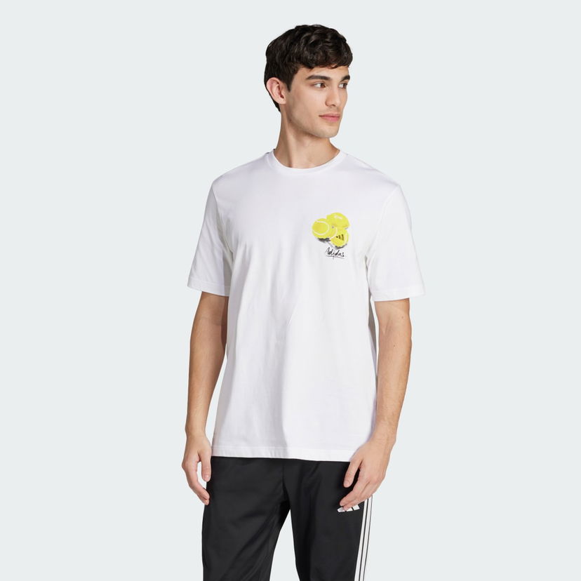 Majica adidas Performance T-Shirt Lounge Stay Life Lemons Graphic Bela | JJ3959