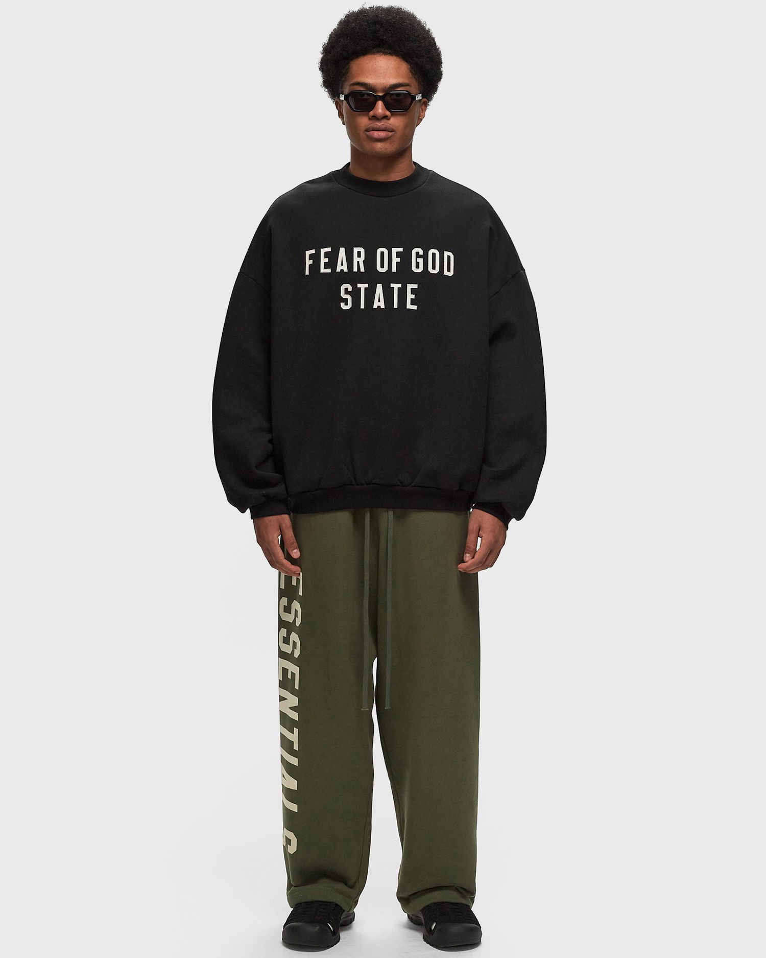 Pulover Fear of God Essentials Heavy Fleece Crewneck Sweatshirt Size L Črna | 192BT246230F-001, 1