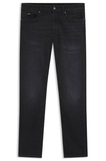 Kavbojke BOSS Delaware Slim-Fit Italian-Made Denim Jeans Črna | 50550954