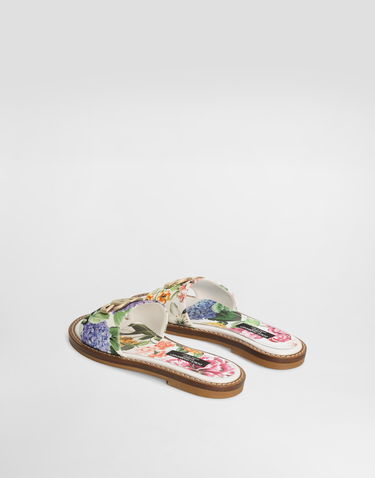 Modni dodatki Dolce & Gabbana Dolce & Gabbana Canvas Sliders with Flower and DG Logo Večbarvna | D11316A4194HA5KU, 2