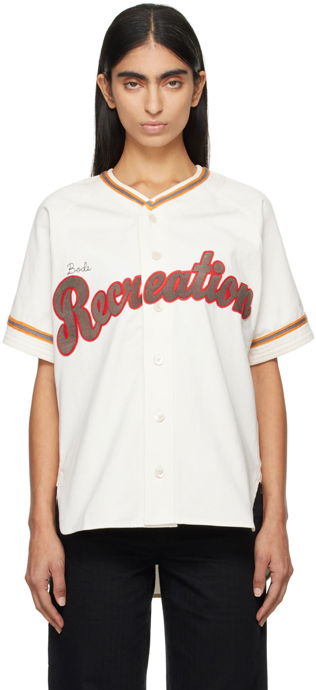 Dres Bode Baseball Shirt With Print Bela | MRF24SH053