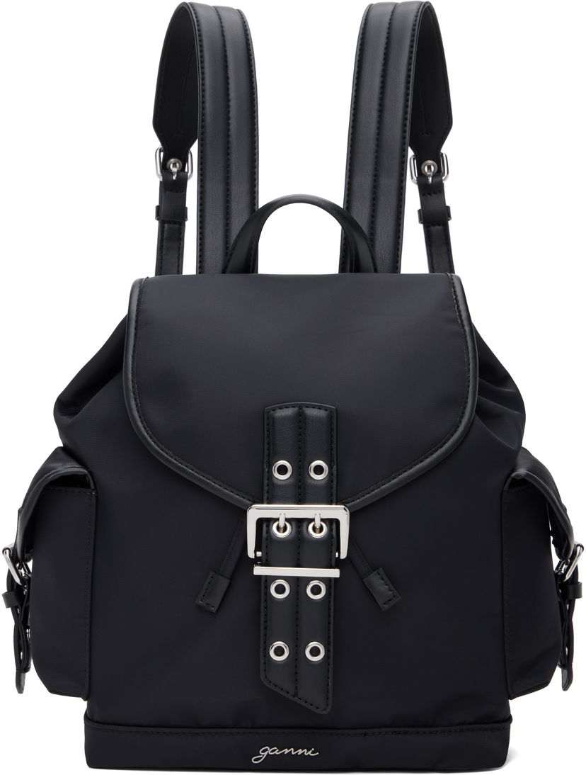 Nahrbtnik GANNI GANNI Small Bucky Nylon Backpack Črna | A6528