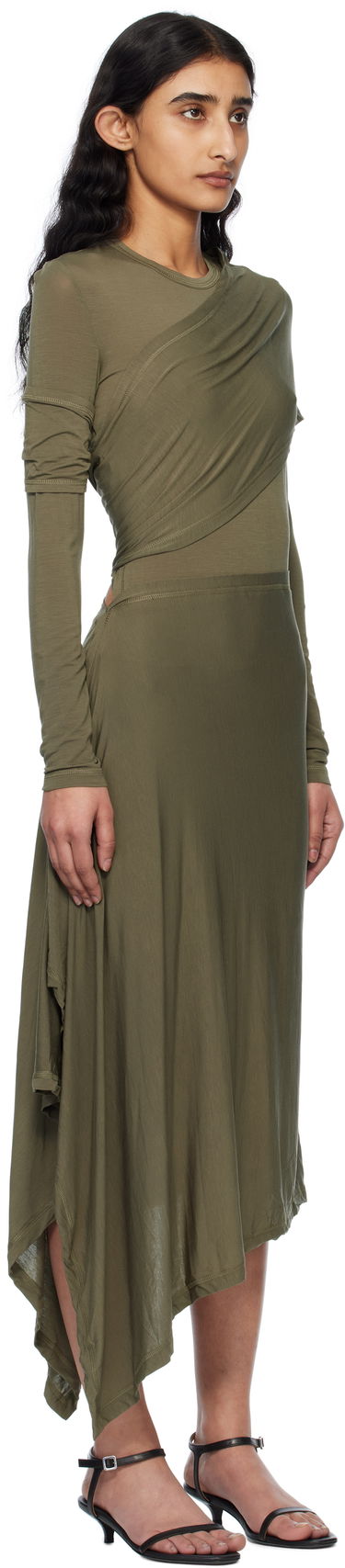 Obleke Helmut Lang Helmut Lang Asymmetric Maxi Dress Črna | O07HW604, 4