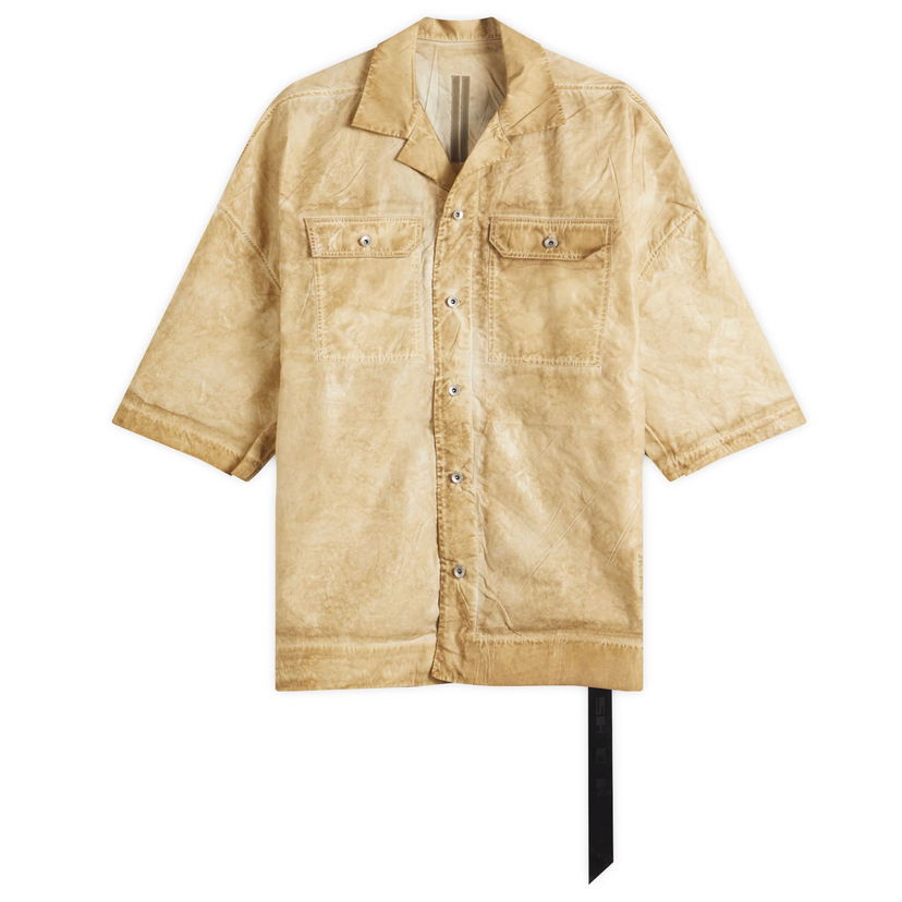 Srajce Rick Owens DRKSHDW Magnum Tommy Short Sleeve Shirt, Size Small Bež | DU01E3290-PF-81