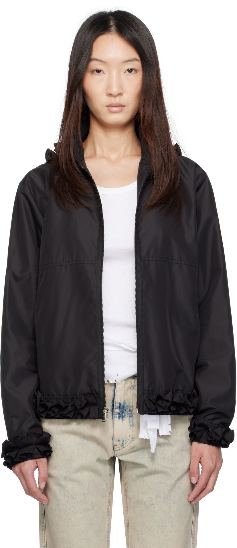 Jakna Coperni Coperni Pleated Ribbon Jacket Črna | COPOW43F3037
