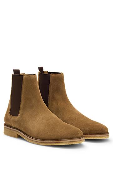 Oblačila in dodatki BOSS BECKHAM x BOSS Suede Chelsea Boots Rjava | 50546928