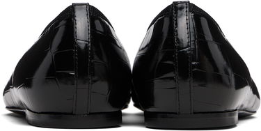 Nega čevljev TOTEME TOTEME Minimalist Croco-Embossed Ballerina Flats Črna | 253-WAS0218-LE0153, 1
