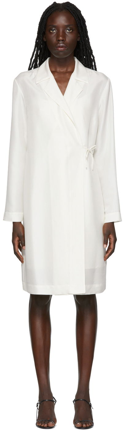 Obleke The Row Exclusive Wrap Silk Mini Dress Bela | 6462-W2243