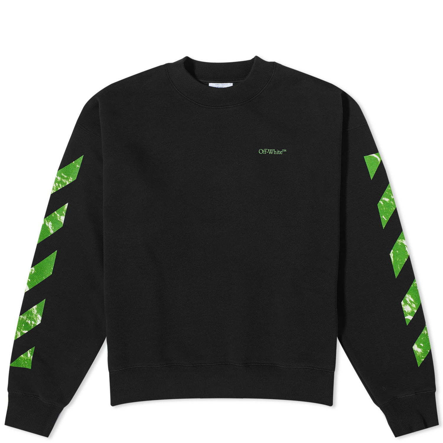Pulover Off-White Moon Arrow Crew Sweat Črna | OMBA054F23FLE0081050, 0