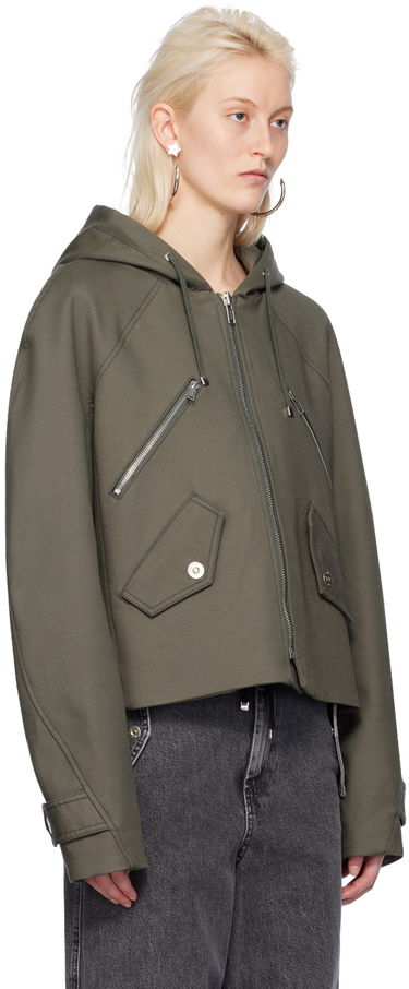Vetrovka Dion Lee Cropped Hooded Zip-Up Jacket Zelena | C4057PS24, 1
