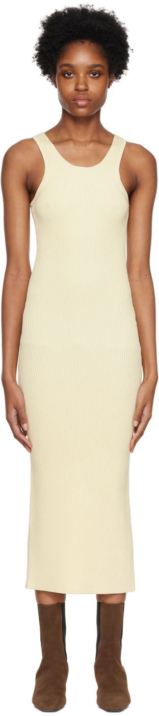 Obleke TOTEME Curved Compact Midi Dress Rumena | 223-669-320