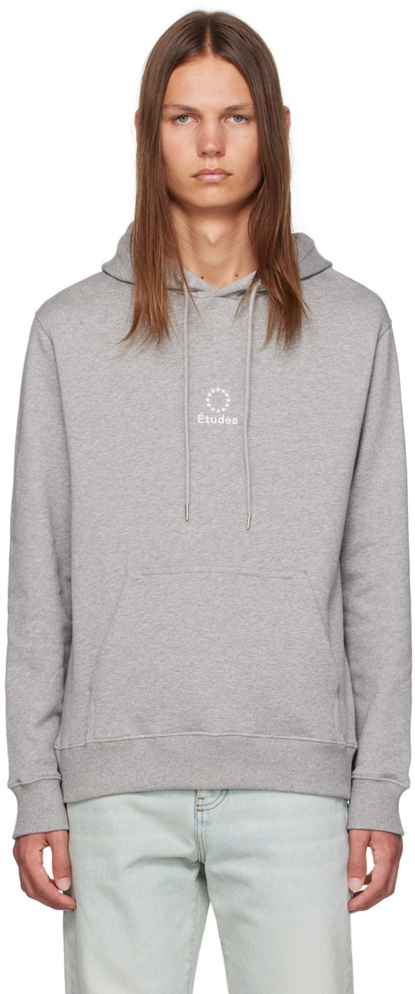 Pulover Études Hoodie With Logo Print Siva | C00ME252A02282