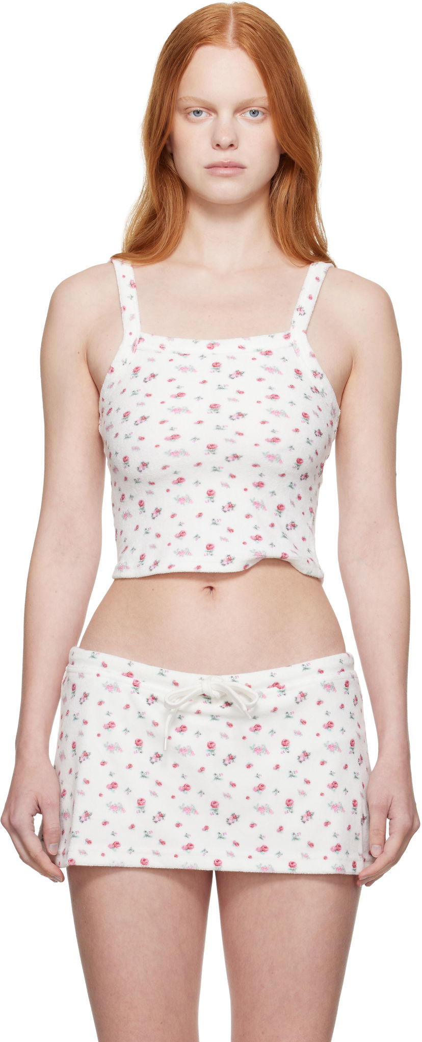Majica brez rokavov GUIZIO Guizio Dani Terry Tank Top Bela | P25106K098