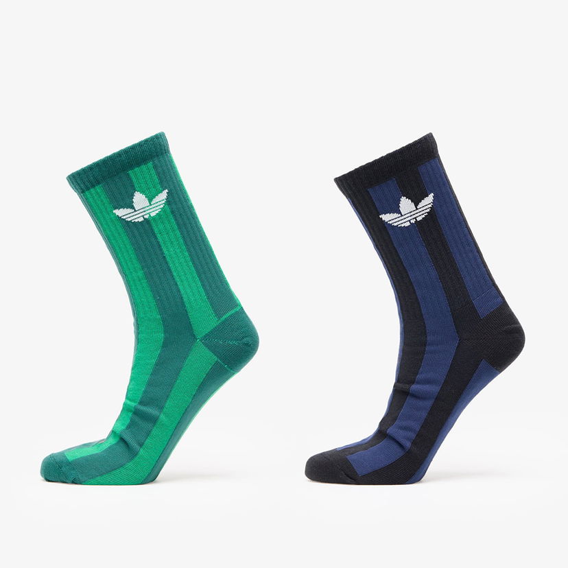 Nogavice adidas Originals Striped Crew Socks 2-Pack Modra | JW7984