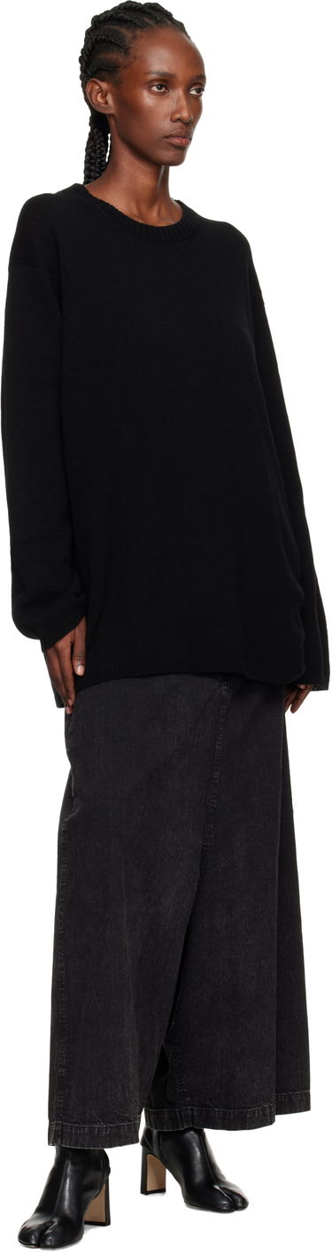 Pleteni pulover Yohji Yamamoto YOHJI YAMAMOTO String Round Neck Sweater Črna | HL-K04-184, 3